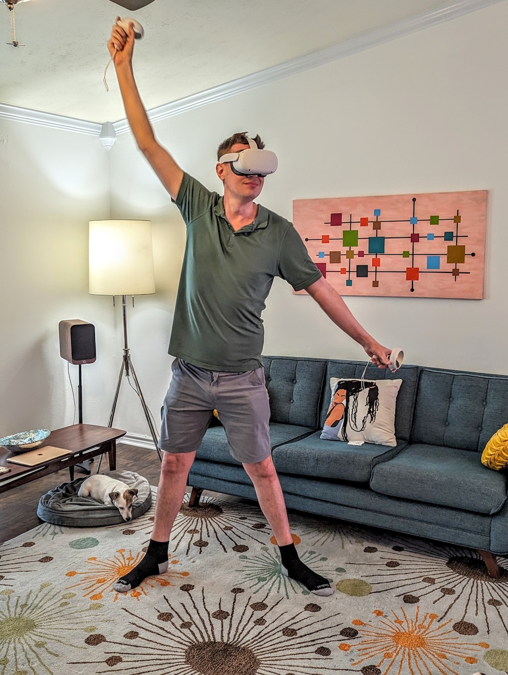 Exploring VR with long arms.